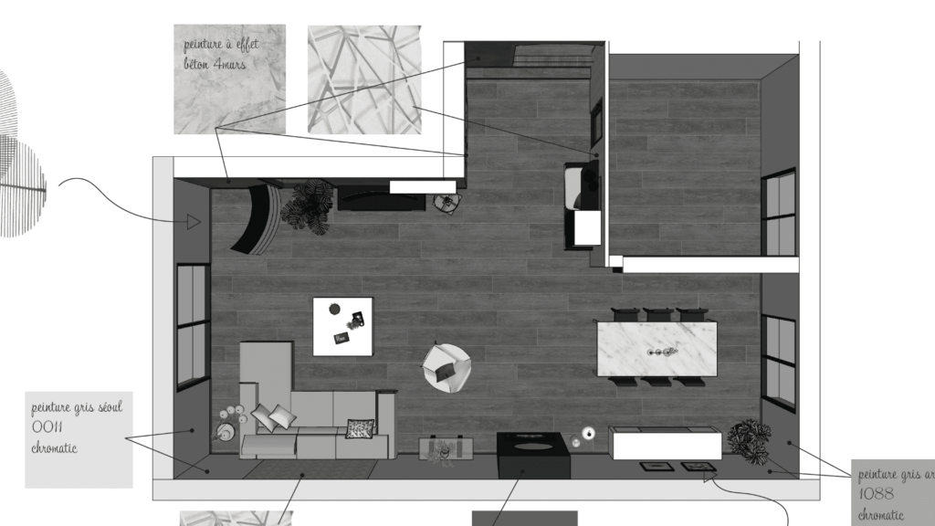 PROJET VANESSA 3DECORATRICE Decoratrice Angers Une Decoration Moderne Et Monochrome 1